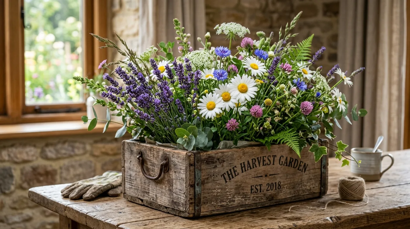Rustic Wooden Crate Arrangement